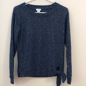 J.Crew XXS Blue Marley Sweater With Hem Tie